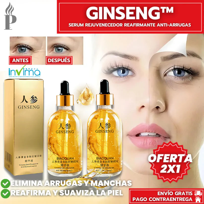 Oferta Especial 2x1: Ginseng™ - Serum Rejuvenecedor Reafirmante Anti-Arrugas