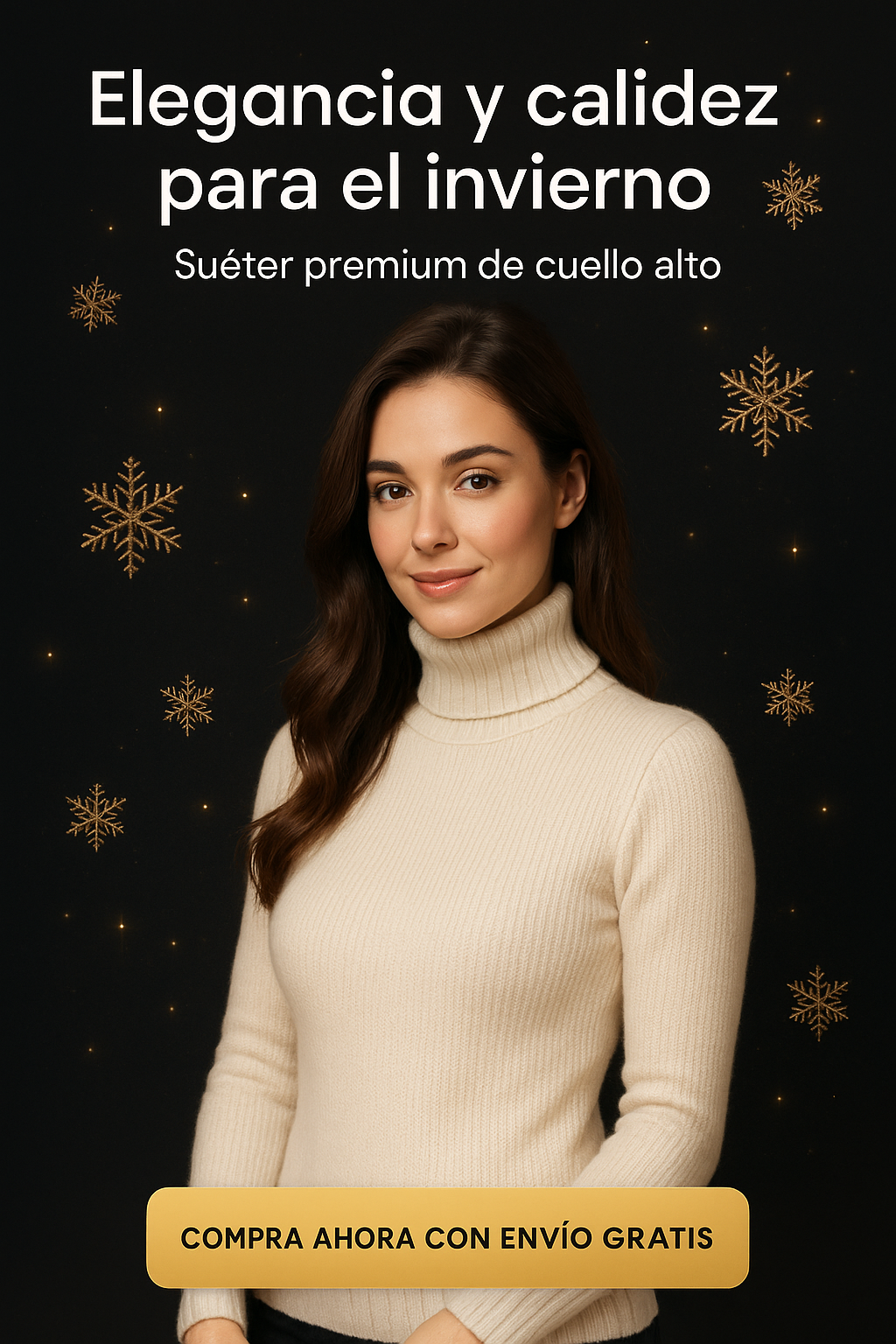 Sueter Termico Super Elegante de cuello alto para mujer - otoño e invierno