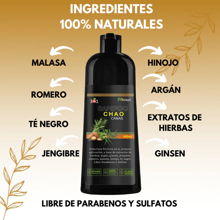 Shampoo Chao Canas – Cubre Canas + Tratamiento Activador GRATIS