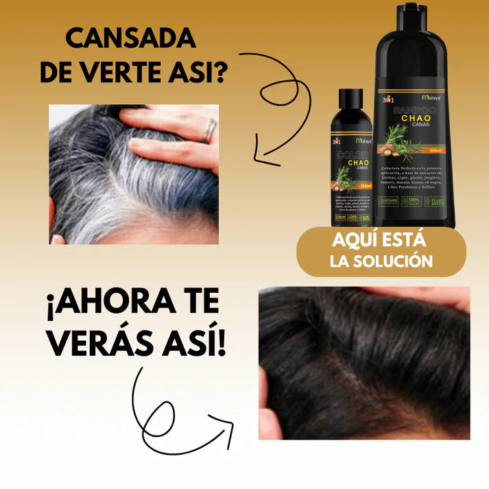 Shampoo Chao Canas – Cubre Canas + Tratamiento Activador GRATIS