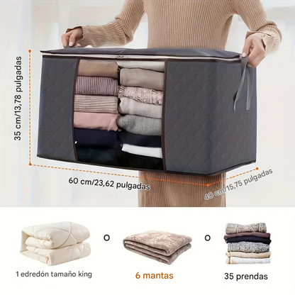 4 piezas Armario de almacenamiento portátil  para ropa, mantas y edredones, impermeable.