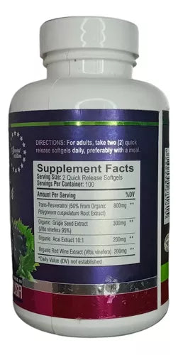 Resveratrol en capsulas Green world 1600 mg