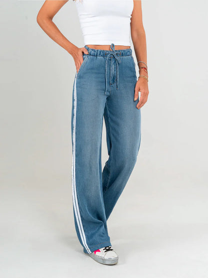 Pantalones sueltos de tiro alto - MODA Y ESTILO
