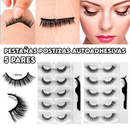 Pestañas Adhesivas Reutilizables ! PACK ESPECIAL 5 PESTAÑAS